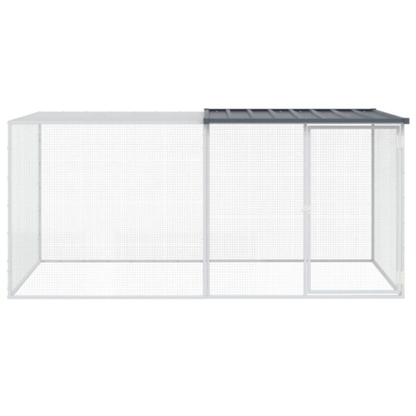 vidaXL Chicken Cage with Roof Anthracite 79.9"x38.6"x35.4" Galvanized Steel - Image 3