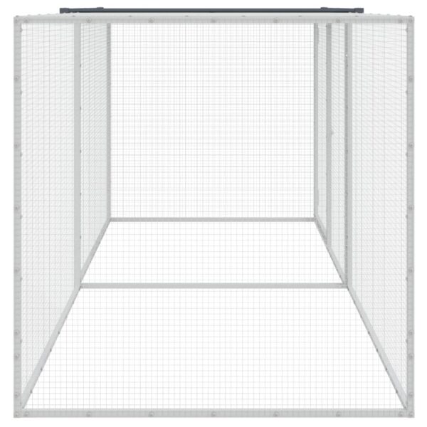 vidaXL Chicken Cage with Roof Anthracite 79.9"x38.6"x35.4" Galvanized Steel - Image 4