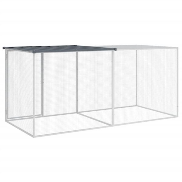 vidaXL Chicken Cage with Roof Anthracite 79.9"x38.6"x35.4" Galvanized Steel - Image 5