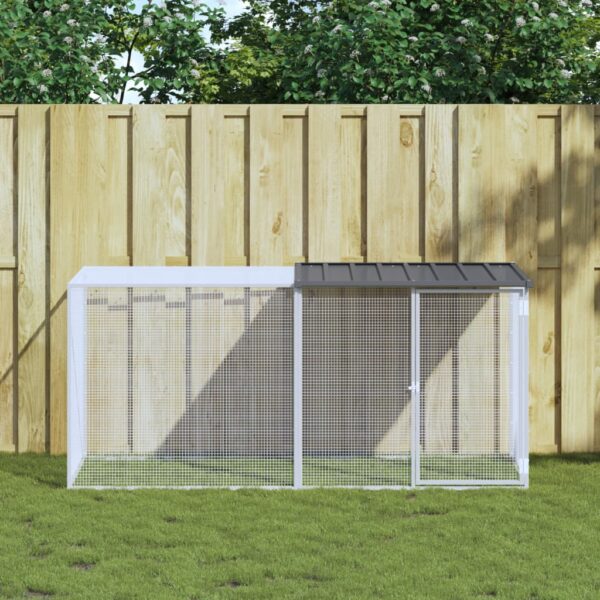 vidaXL Chicken Cage with Roof Anthracite 79.9"x38.6"x35.4" Galvanized Steel