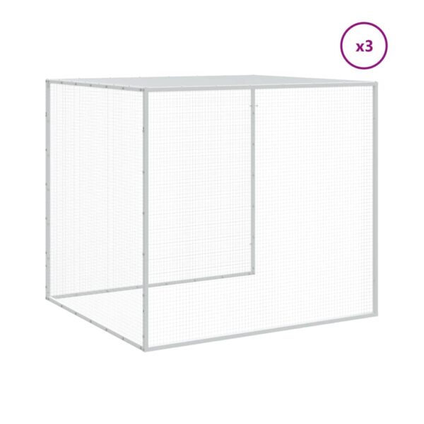 vidaXL Chicken Cage with Roof Anthracite 158.7"x38.6"x35.4" Galvanized Steel - Image 7