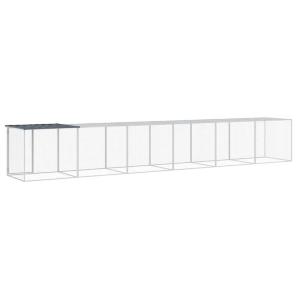 vidaXL Chicken Cage with Roof Anthracite 237.4"x38.6"x35.4" Galvanized Steel - Image 5