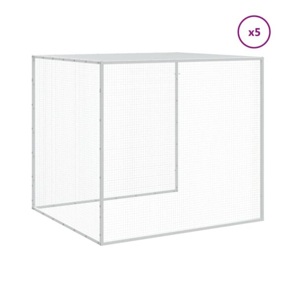 vidaXL Chicken Cage with Roof Anthracite 237.4"x38.6"x35.4" Galvanized Steel - Image 7