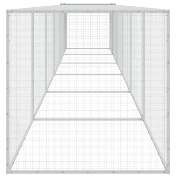 vidaXL Chicken Cage with Roof Light Gray 237.4"x38.6"x35.4" Galvanized Steel - Image 4