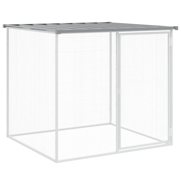 vidaXL Chicken Cage with Roof Light Gray 237.4"x38.6"x35.4" Galvanized Steel - Image 6