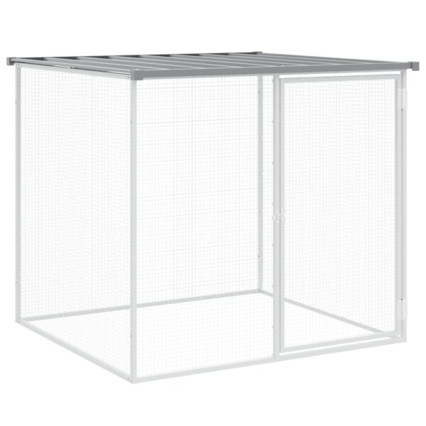 vidaXL Chicken Cage with Roof Light Gray 394.9"x38.6"x35.4" Galvanized Steel - Image 6