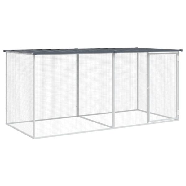 vidaXL Chicken Cage with Roof Anthracite 79.9"x38.6"x35.4" Galvanized Steel - Image 2