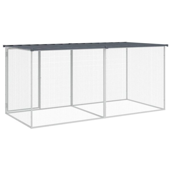 vidaXL Chicken Cage with Roof Anthracite 79.9"x38.6"x35.4" Galvanized Steel - Image 5