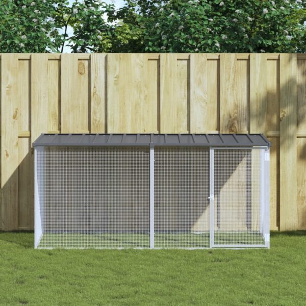 vidaXL Chicken Cage with Roof Anthracite 79.9"x38.6"x35.4" Galvanized Steel