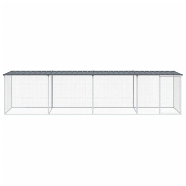 vidaXL Chicken Cage with Roof Anthracite 158.7"x38.6"x35.4" Galvanized Steel - Image 3