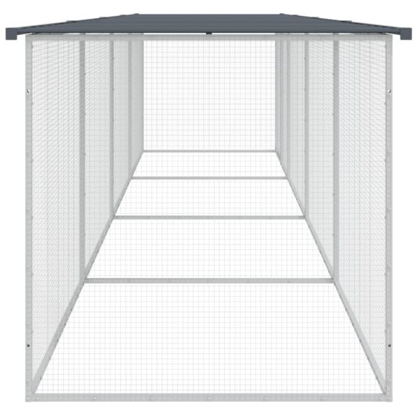 vidaXL Chicken Cage with Roof Anthracite 158.7"x38.6"x35.4" Galvanized Steel - Image 4