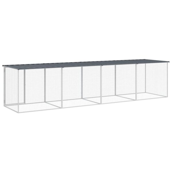 vidaXL Chicken Cage with Roof Anthracite 158.7"x38.6"x35.4" Galvanized Steel - Image 5