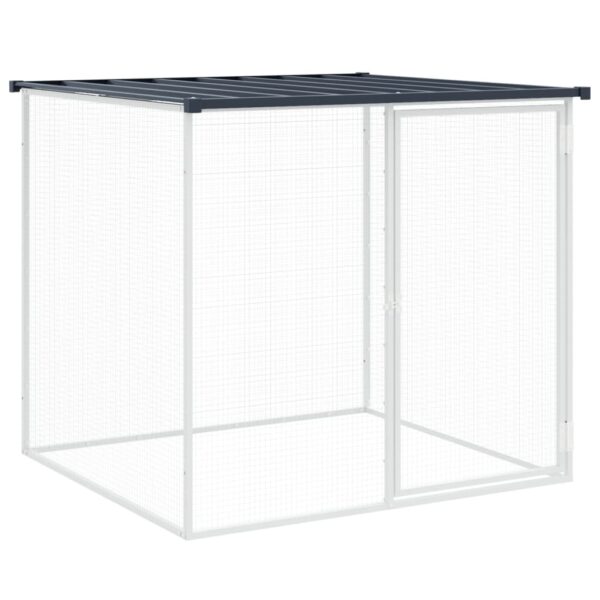 vidaXL Chicken Cage with Roof Anthracite 158.7"x38.6"x35.4" Galvanized Steel - Image 6