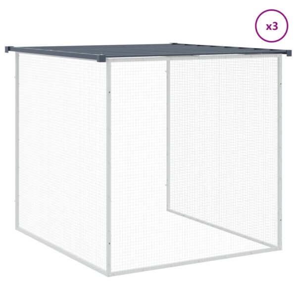 vidaXL Chicken Cage with Roof Anthracite 158.7"x38.6"x35.4" Galvanized Steel - Image 7