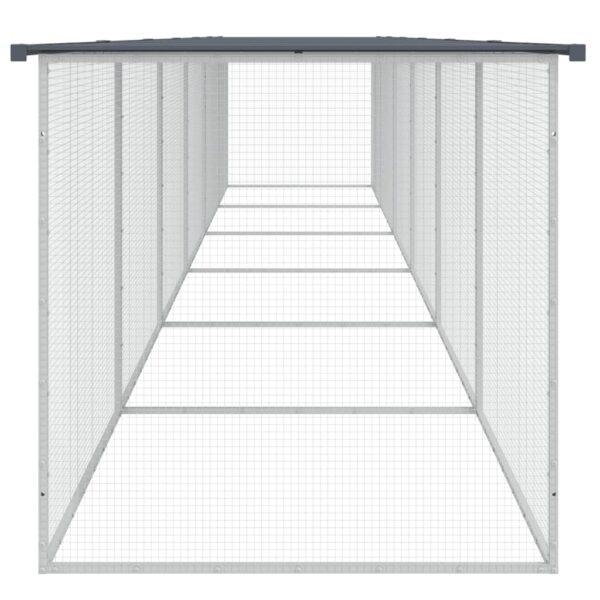 vidaXL Chicken Cage with Roof Anthracite 237.4"x38.6"x35.4" Galvanized Steel - Image 4