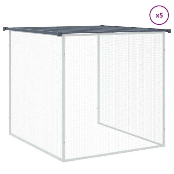 vidaXL Chicken Cage with Roof Anthracite 237.4"x38.6"x35.4" Galvanized Steel - Image 7