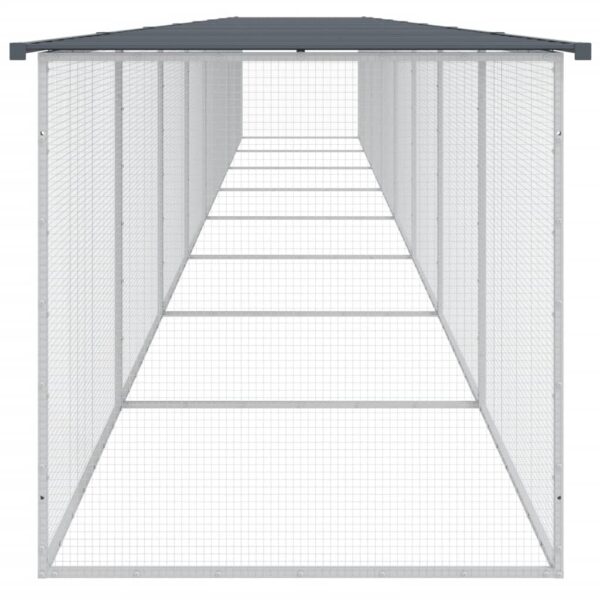 vidaXL Chicken Cage with Roof Anthracite 316.1"x38.6"x35.4" Galvanized Steel - Image 4