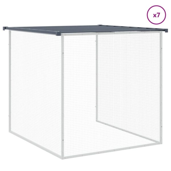 vidaXL Chicken Cage with Roof Anthracite 316.1"x38.6"x35.4" Galvanized Steel - Image 7