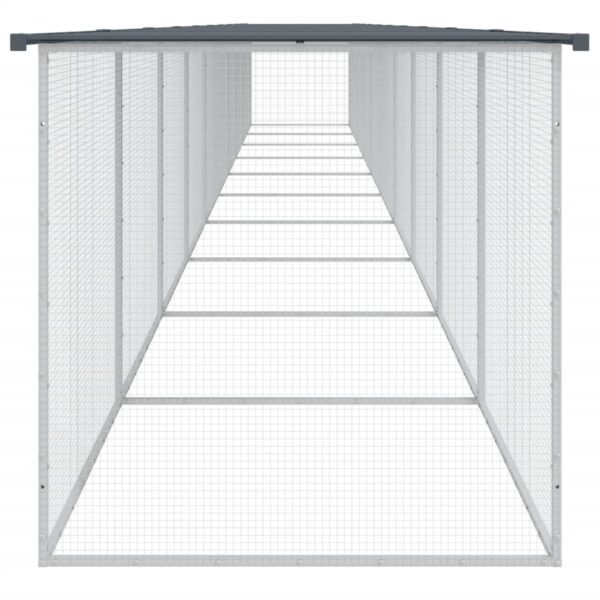 vidaXL Chicken Cage with Roof Anthracite 394.9"x38.6"x35.4" Galvanized Steel - Image 4