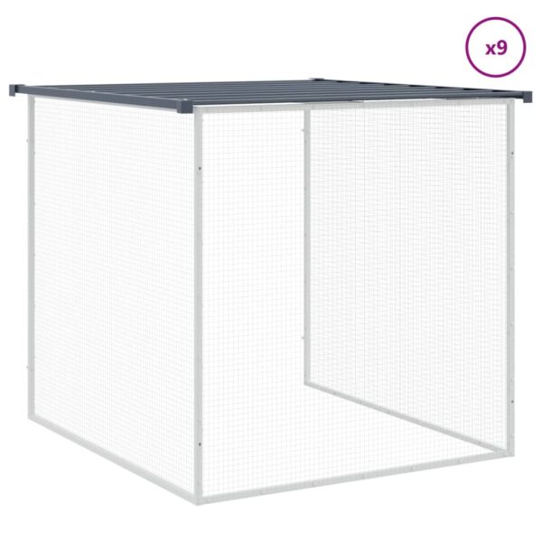 vidaXL Chicken Cage with Roof Anthracite 394.9"x38.6"x35.4" Galvanized Steel - Image 7