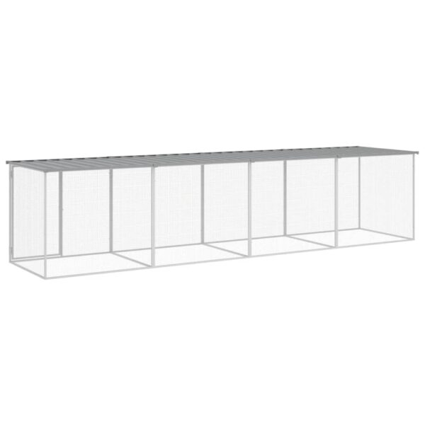 vidaXL Chicken Cage with Roof Light Gray 158.7"x38.6"x35.4" Galvanized Steel - Image 5