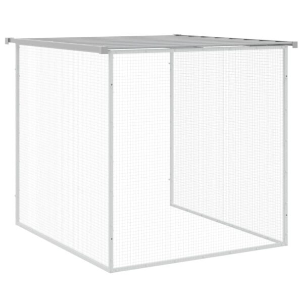 vidaXL Chicken Cage with Roof Light Gray 158.7"x38.6"x35.4" Galvanized Steel - Image 8