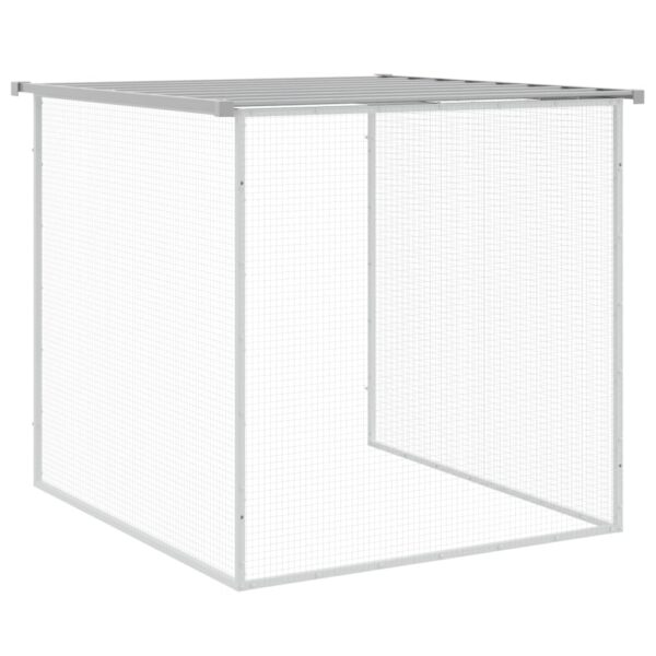 vidaXL Chicken Cage with Roof Light Gray 237.4"x38.6"x35.4" Galvanized Steel - Image 8