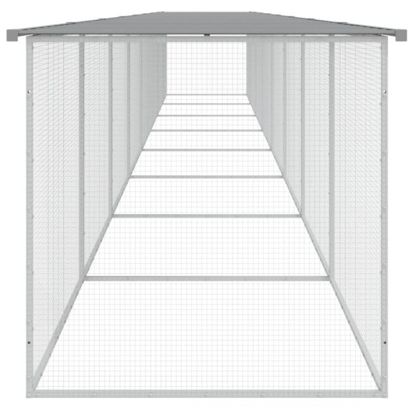 vidaXL Chicken Cage with Roof Light Gray 316.1"x38.6"x35.4" Galvanized Steel - Image 4