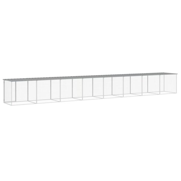 vidaXL Chicken Cage with Roof Light Gray 316.1"x38.6"x35.4" Galvanized Steel - Image 5