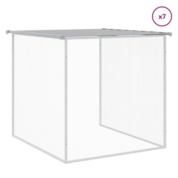 vidaXL Chicken Cage with Roof Light Gray 316.1"x38.6"x35.4" Galvanized Steel - Image 7