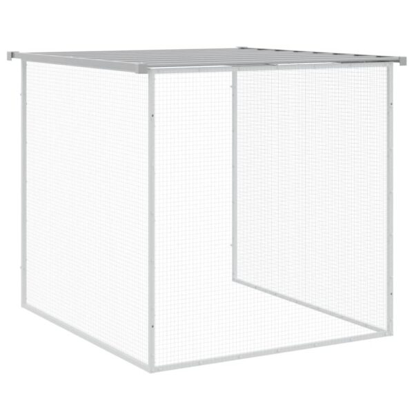 vidaXL Chicken Cage with Roof Light Gray 316.1"x38.6"x35.4" Galvanized Steel - Image 8