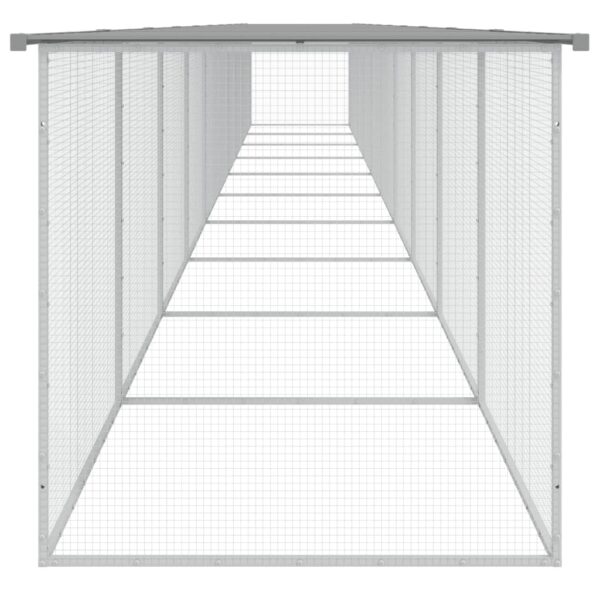 vidaXL Chicken Cage with Roof Light Gray 394.9"x38.6"x35.4" Galvanized Steel - Image 4