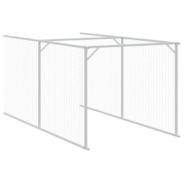 vidaXL Dog House with Roof Light Gray 46.1"x159.4"x48.4" Galvanized Steel - Image 7