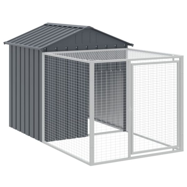 vidaXL Chicken Cage with Run Anthracite 46.1"x480.7"x48.4" Galvanized Steel - Image 6