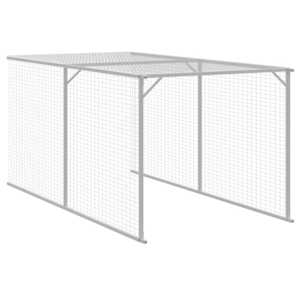 vidaXL Chicken Cage with Run Anthracite 46.1"x480.7"x48.4" Galvanized Steel - Image 7