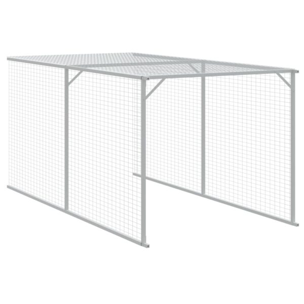 vidaXL Chicken Cage with Run Anthracite 43.3"x239.8"x43.3" Galvanized Steel - Image 7