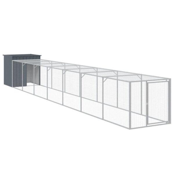 vidaXL Chicken Cage with Run Anthracite 43.3"x320.1"x43.3" Galvanized Steel - Image 2