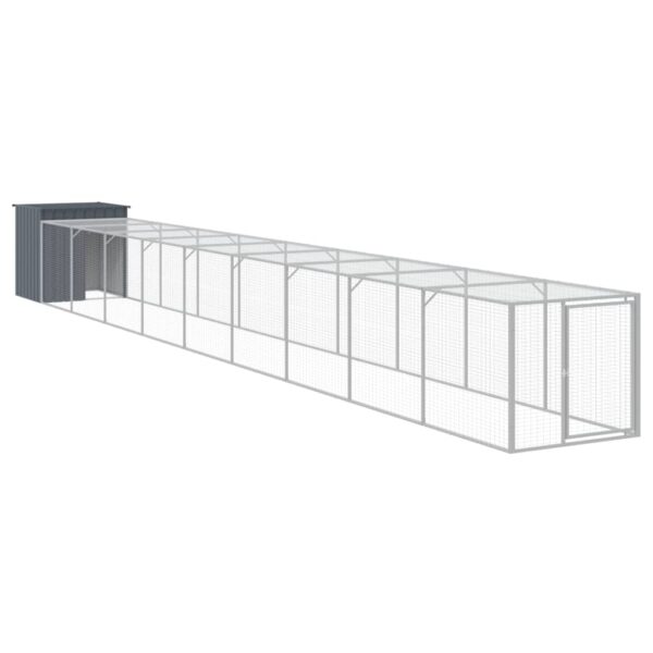 vidaXL Chicken Cage with Run Anthracite 43.3"x400.4"x43.3" Galvanized Steel - Image 2