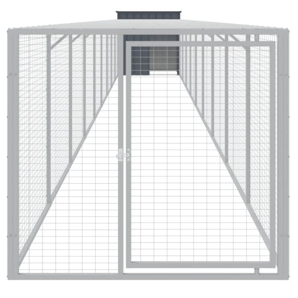 vidaXL Chicken Cage with Run Anthracite 43.3"x400.4"x43.3" Galvanized Steel - Image 3