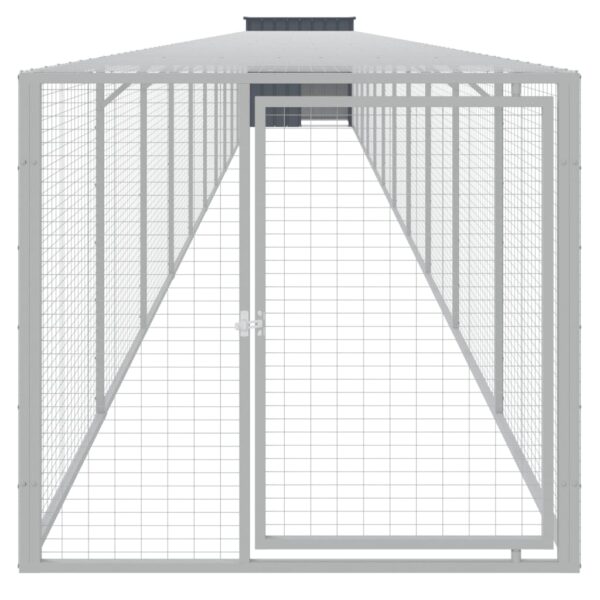 vidaXL Chicken Cage with Run Anthracite 43.3"x480.7"x43.3" Galvanized Steel - Image 3