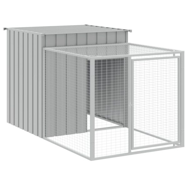 vidaXL Chicken Cage with Run Light Gray 43.3"x239.8"x43.3" Galvanized Steel - Image 6