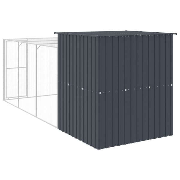 vidaXL Chicken Cage with Run Anthracite 65"x179.1"x71.3" Galvanized Steel - Image 5