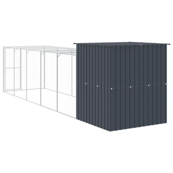 vidaXL Chicken Cage with Run Anthracite 65"x259.4"x71.3" Galvanized Steel - Image 5