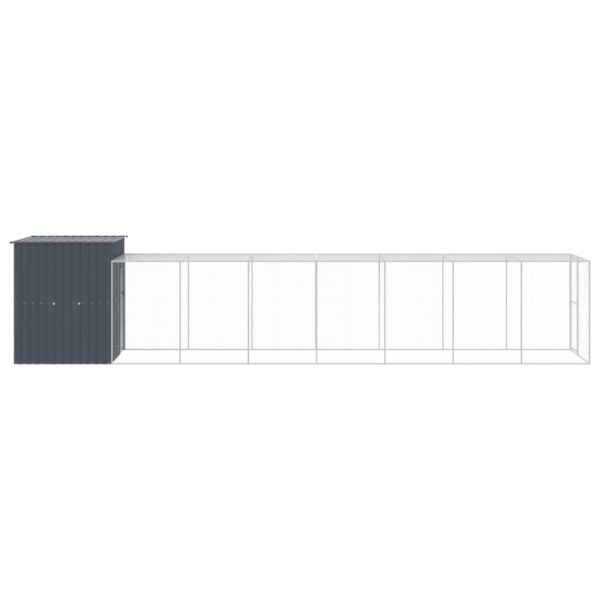 vidaXL Chicken Cage with Run Anthracite 65"x339.8"x71.3" Galvanized Steel - Image 4