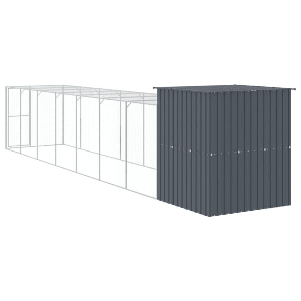 vidaXL Chicken Cage with Run Anthracite 65"x339.8"x71.3" Galvanized Steel - Image 5