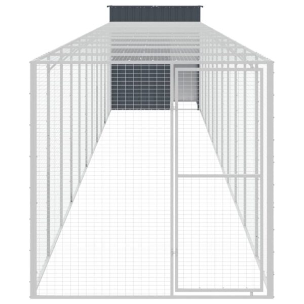 vidaXL Chicken Cage with Run Anthracite 65"x500.4"x71.3" Galvanized Steel - Image 3