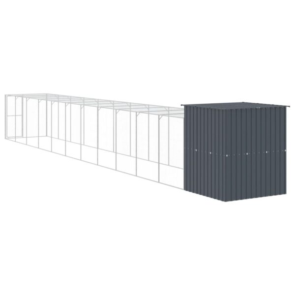 vidaXL Chicken Cage with Run Anthracite 65"x500.4"x71.3" Galvanized Steel - Image 5