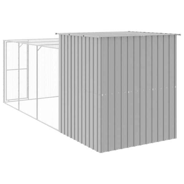 vidaXL Chicken Cage with Run Light Gray 65"x179.1"x71.3" Galvanized Steel - Image 5