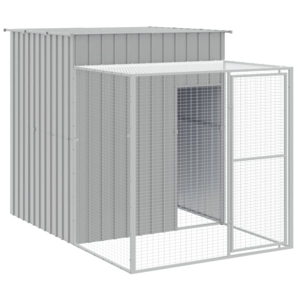 vidaXL Chicken Cage with Run Light Gray 65"x179.1"x71.3" Galvanized Steel - Image 6