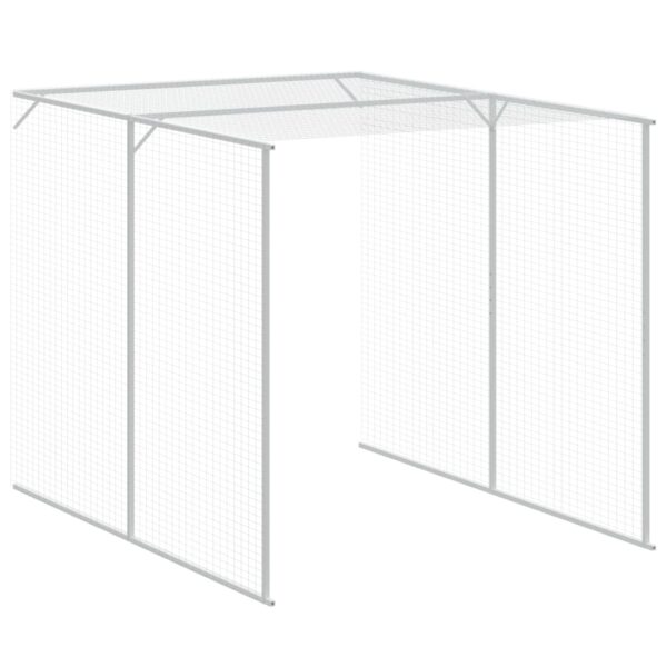 vidaXL Chicken Cage with Run Light Gray 65"x179.1"x71.3" Galvanized Steel - Image 7